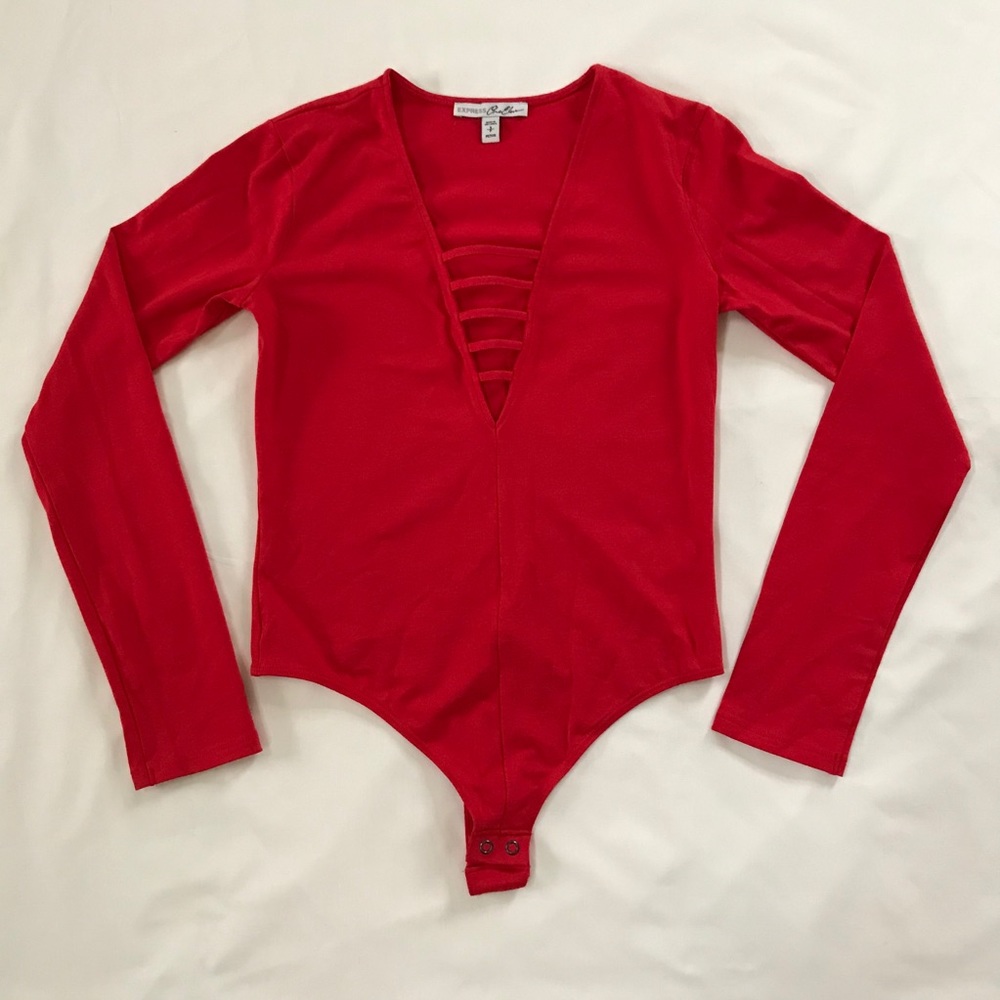 Express Deep-V Thong Bodysuit